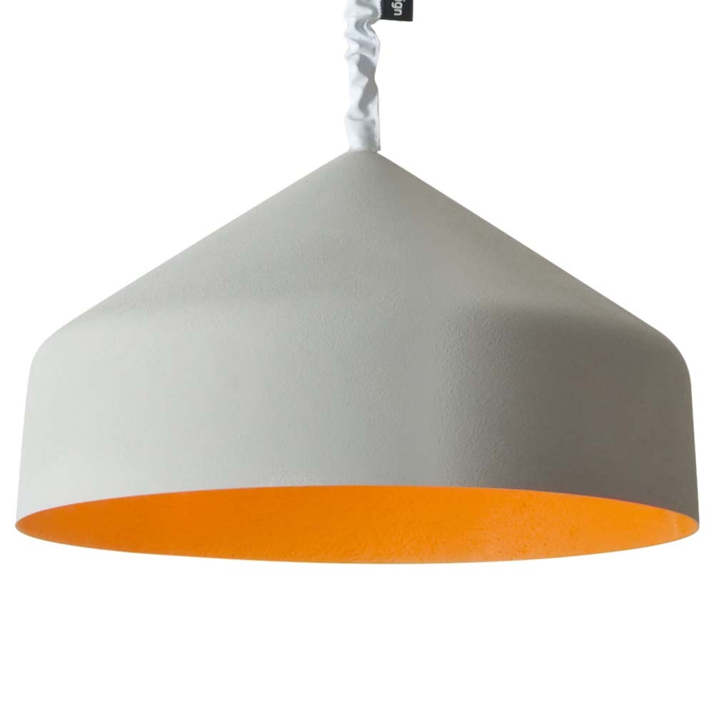 in-es.artdesign – Matt Cyrcus Cemento Pendant Light – Orange – Grey / Orange – Resin – 40cm x 22.5cm