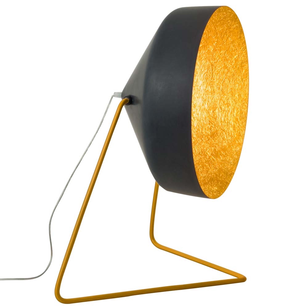 in-es.artdesign – Matt Cyrcus Lavagna Floor Lamp – Gold – Black / Yellow – Nebulite (Fibreglass) / Steel – 22.5 cm x 40 cm