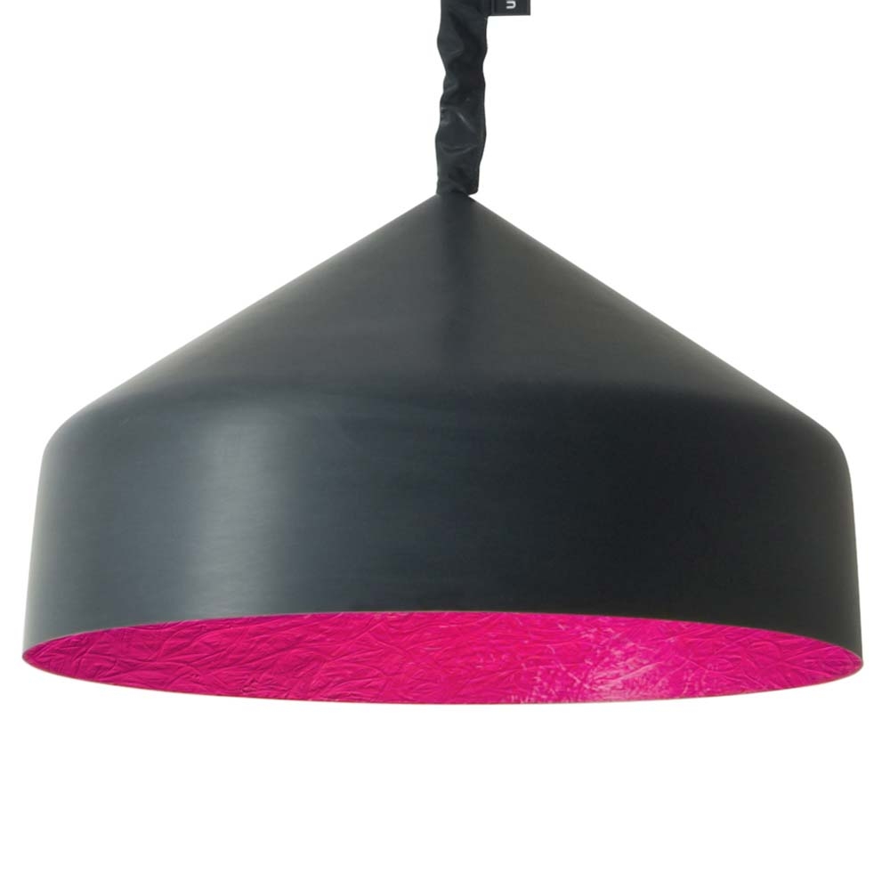 in-es.artdesign – Matt Cyrcus Lavagna Pendant Light – Magenta – Black / Pink – Nebulite (Fibreglass) – 22.5cm