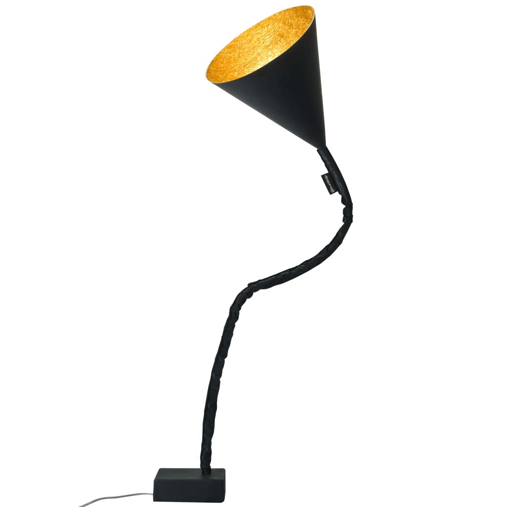 in-es.artdesign – Matt Flower Lavagna Floor Lamp – Gold – Black / Yellow – Fibreglass / Steel / Iron – 31cm