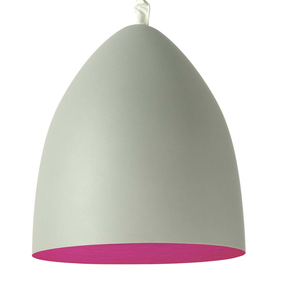 in-es.artdesign – Matt Flower Cemento Pendant Light – Magenta – Grey / Pink – Cement Nebulite (Fibreglass) – 37.5cm