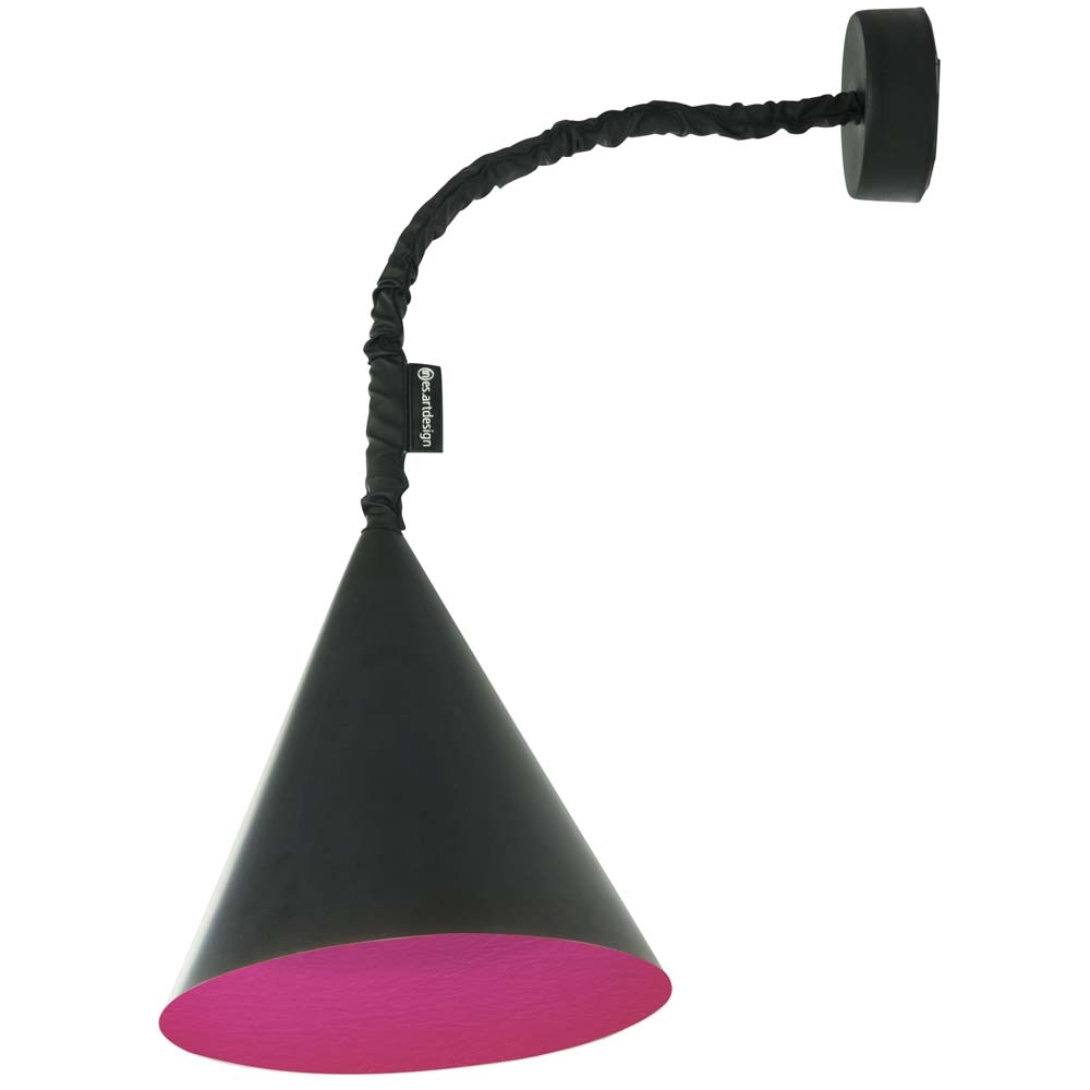 in-es.artdesign – Matt Jazz Lavagna Wall Light – Magenta – Black / Pink – Nebulite (Fibreglass) / Steel – 31cm