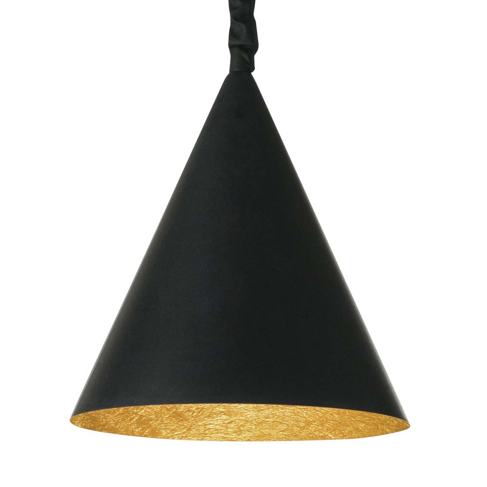 in-es.artdesign – Matt Jazz Lavagna Pendant Light – Gold – Black / Yellow – Nebulite (Fibreglass) – 31cm