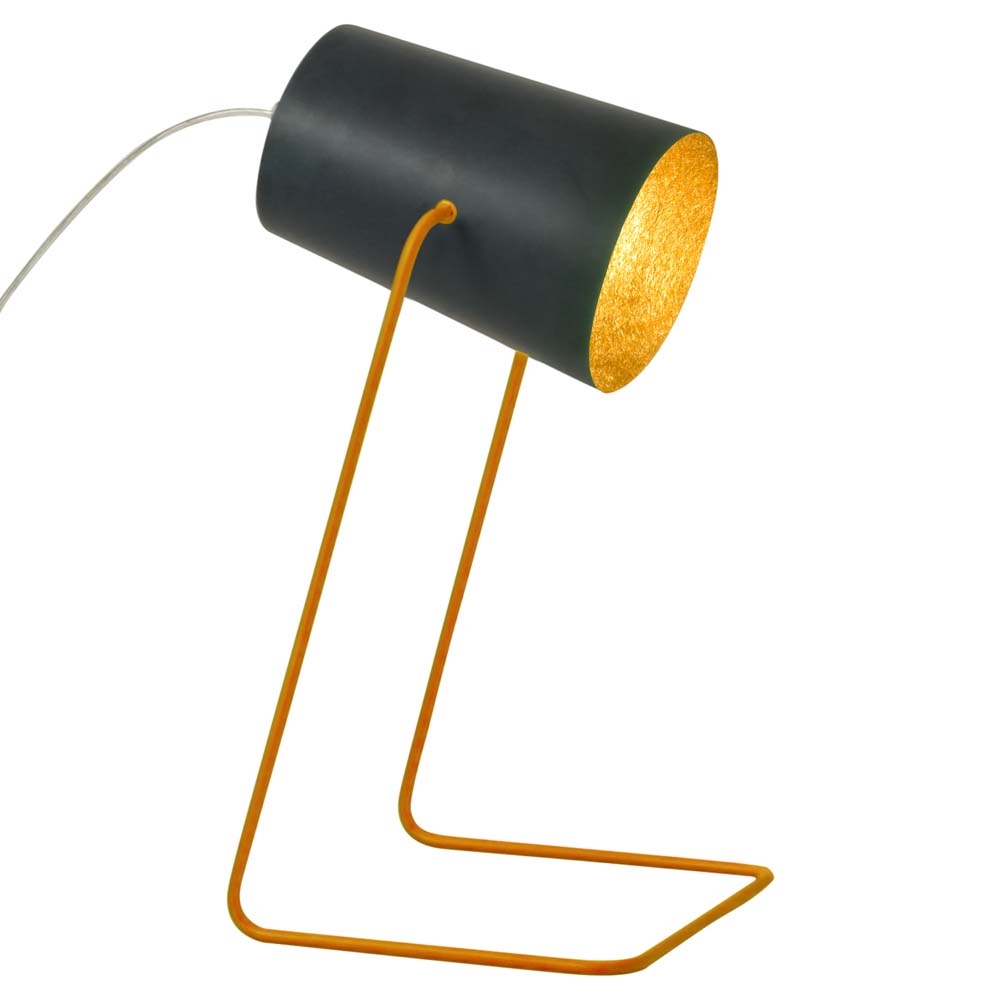 in-es.artdesign – Matt Paint Lavagna Table Lamp – Gold – Black / Yellow – Nebulite (Fibreglass) / Steel – 17.5 x 12 cm