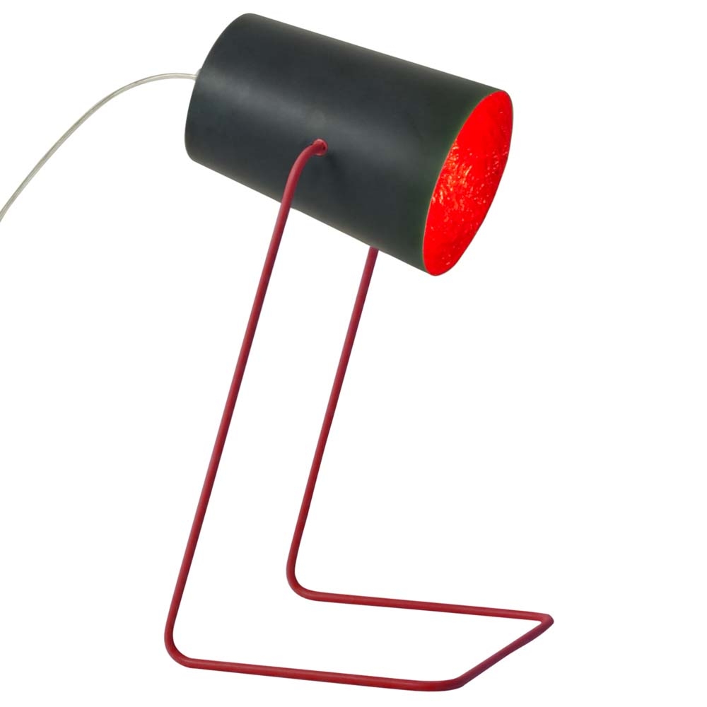 in-es.artdesign – Matt Paint Lavagna Table Lamp – Red – Black / Red – Nebulite (Fibreglass) / Steel – 17.5 x 12 cm