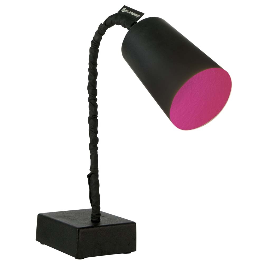 in-es.artdesign – Matt Paint T2 Lavagna Table Lamp – Magenta – Black / Pink – Fibreglass / Steel / Iron – 17.5cm