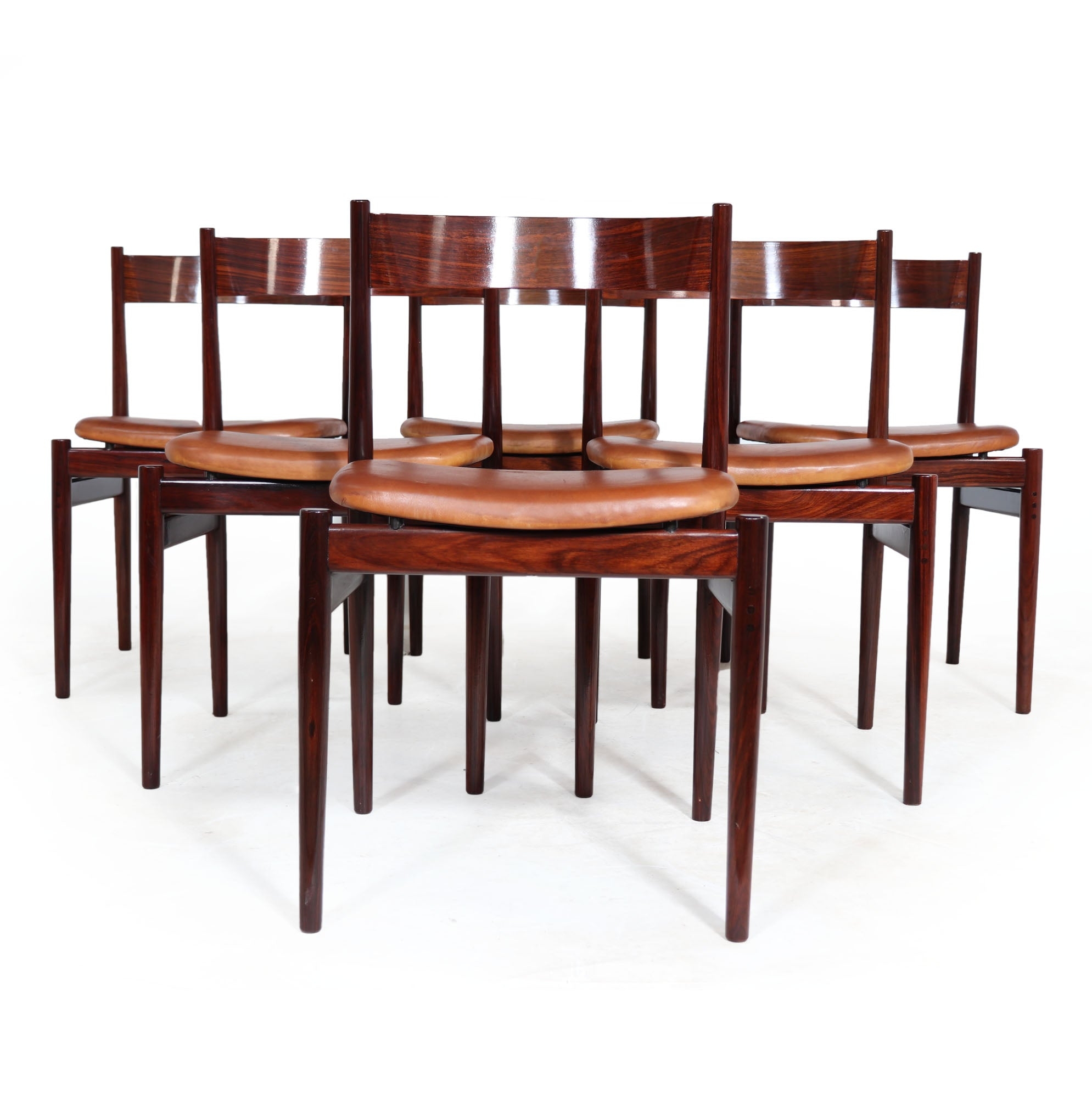 Set of Six Italian Rosewood Dining Chairs by Frattini – The Furniture Rooms