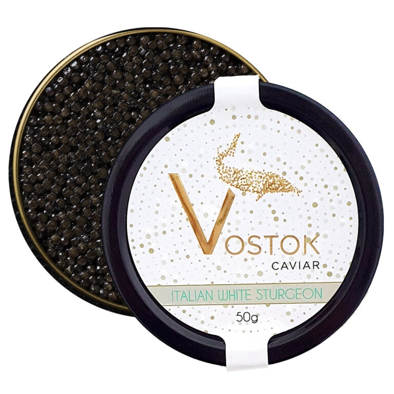 Caviar Italian White sturgeonItalian White sturgeon – Caviar – 30g, 50g, 125g, 250g 50g – Mr Duck – Le Vacherin Deli