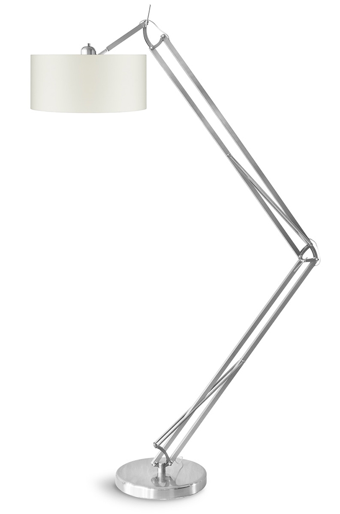 Its About RoMi – Milano Nickel Floor Lamp – Ivory – White – Iron – 235cm x 140cm x 47cm