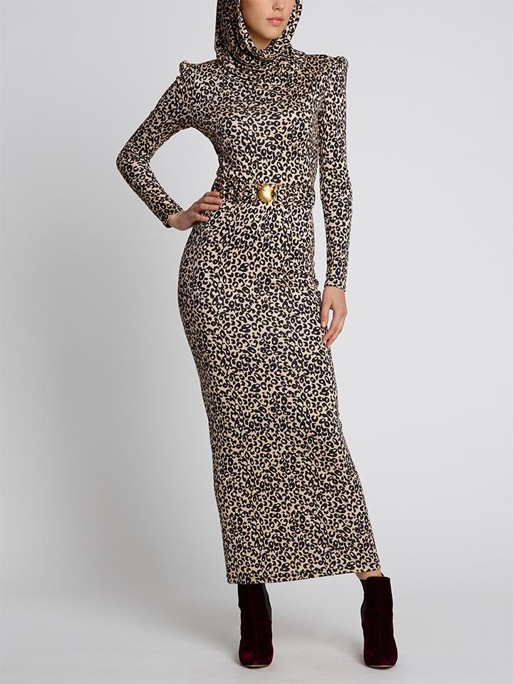 Saloni London – Jinx Dress Venyx Leopard – Leopard – UK 16 – Silk / Viscose