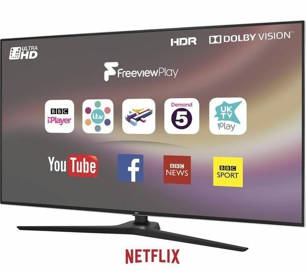 JVC LT-49C888 49” Ultra HD 4K Smart HDR TV with Wifi & Freeview/ Freesat (PMCMB) – Yellow Electronics