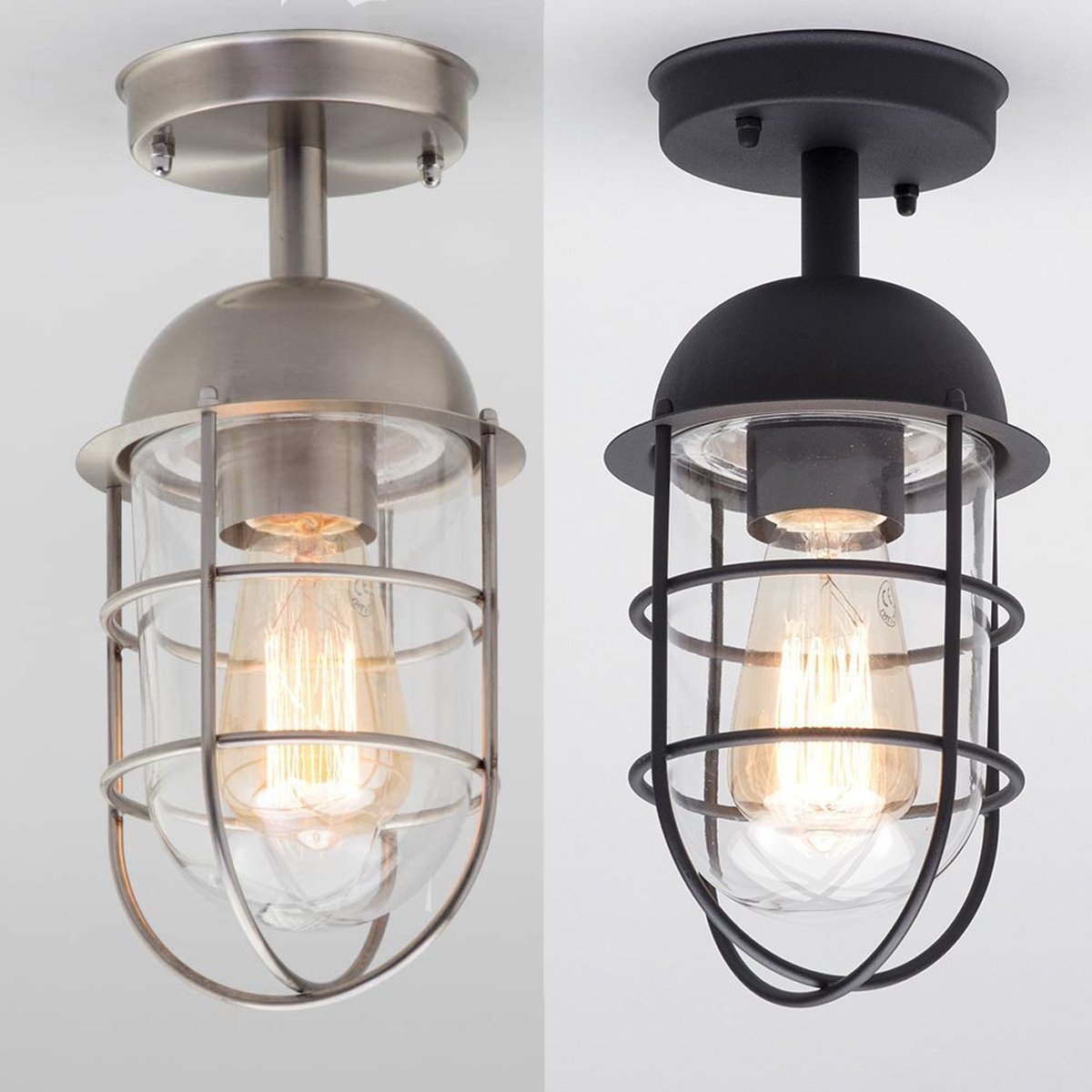Fishermans Style Cage Light – Choice Of Colours Black – Ceiling Light – CGC Retail Outlet