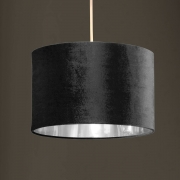Luxury Pendant Shades – Choice Of Velvet Or Cotton Grey Velvet & Silver – By CGC Interiors
