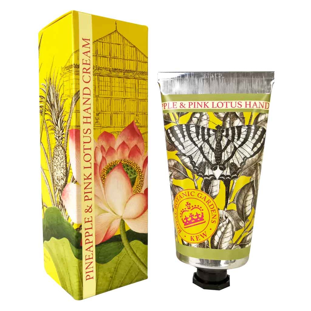 Kew Gardens Pineapple & Pink Lotus Hand Cream – 75ml – Vitamin Enriched – Smooth & Aromatic – The English Soap Company