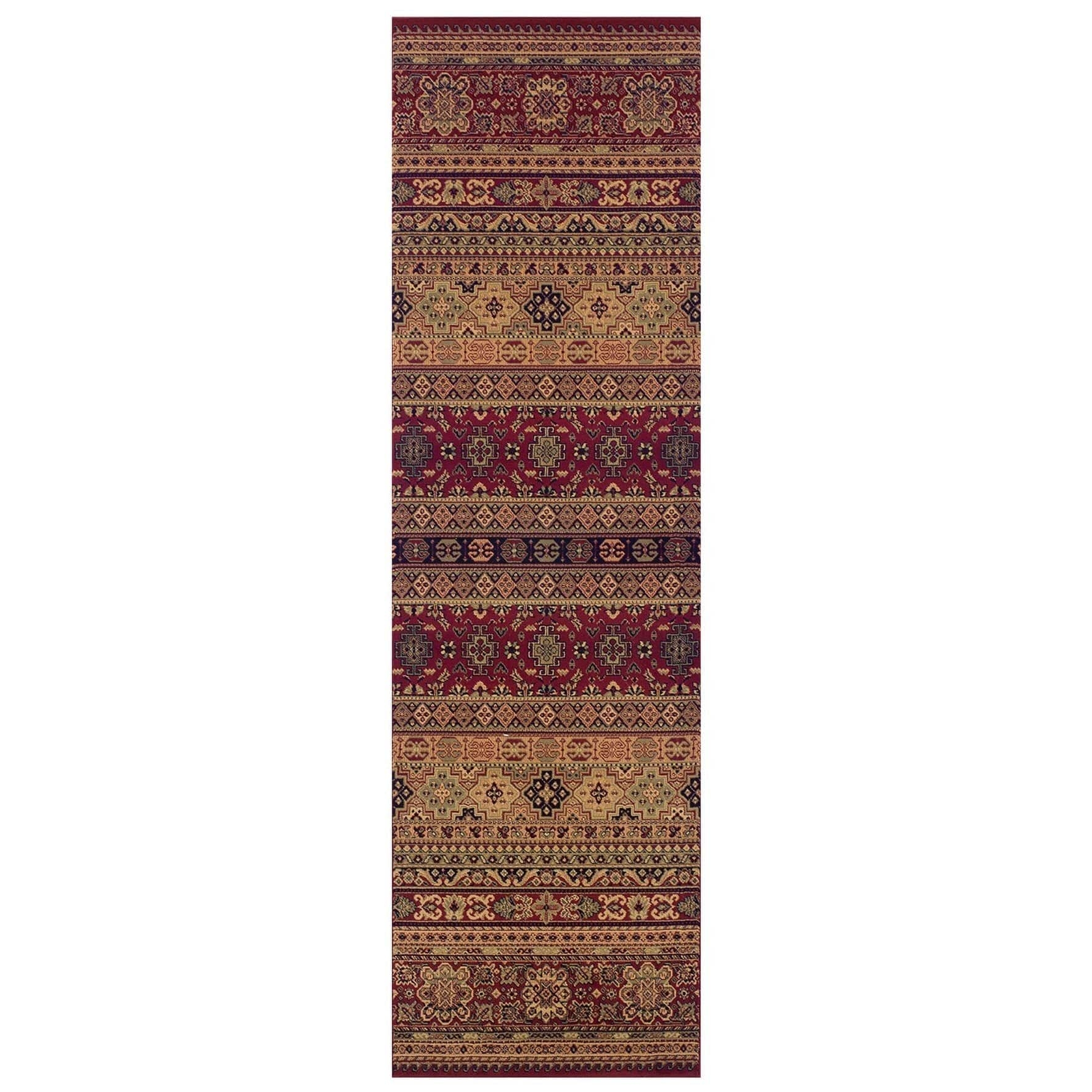 Oriental Weavers – Kendra 135 R Red/Rust 68 x 235cm (runner) / Red/Orange – The Rug Quarter