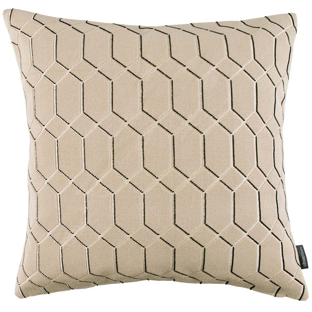 Kirkby Design – Pendant Cushion – Biscuit – Beige / Black – 80% Viscose / 20% Polyester –