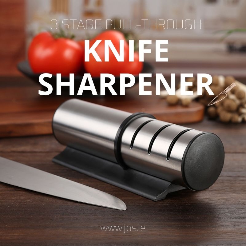 Kitchen Knife Sharpener 3 Stage Pull-Through Design with Anti-Slip Pads