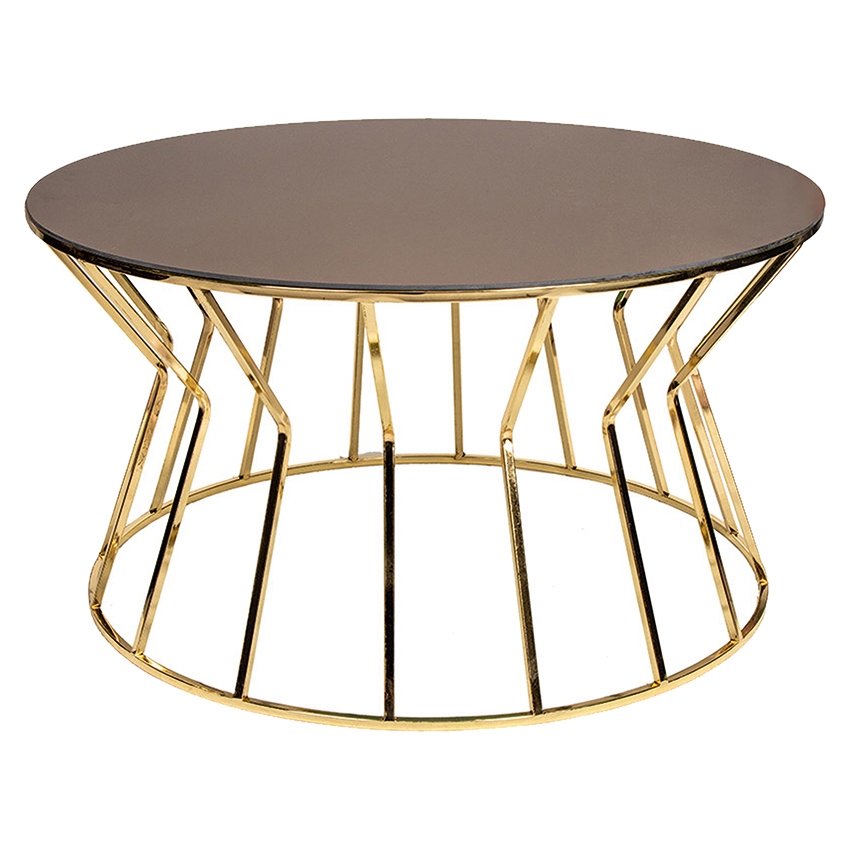 York Round Metal Coffee Table – Gold – Novia Furniture