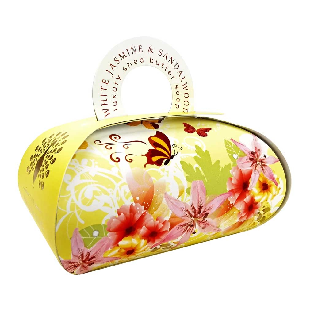 White Jasmine & Sandalwood Large Gift Bath Soap – 260g – Luxury Fragrance – Premium Ingredients – The English Soap Company