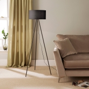 Black Or Grey Large Tripod Floor Lamp With Shade Included Black – CGC Retail Outlet