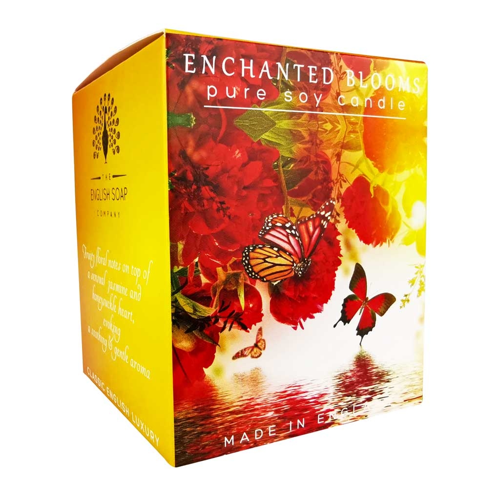 Enchanted Blooms Candle – 170ml – Aromatic – Pure Soy Wax Candles – The English Soap Company
