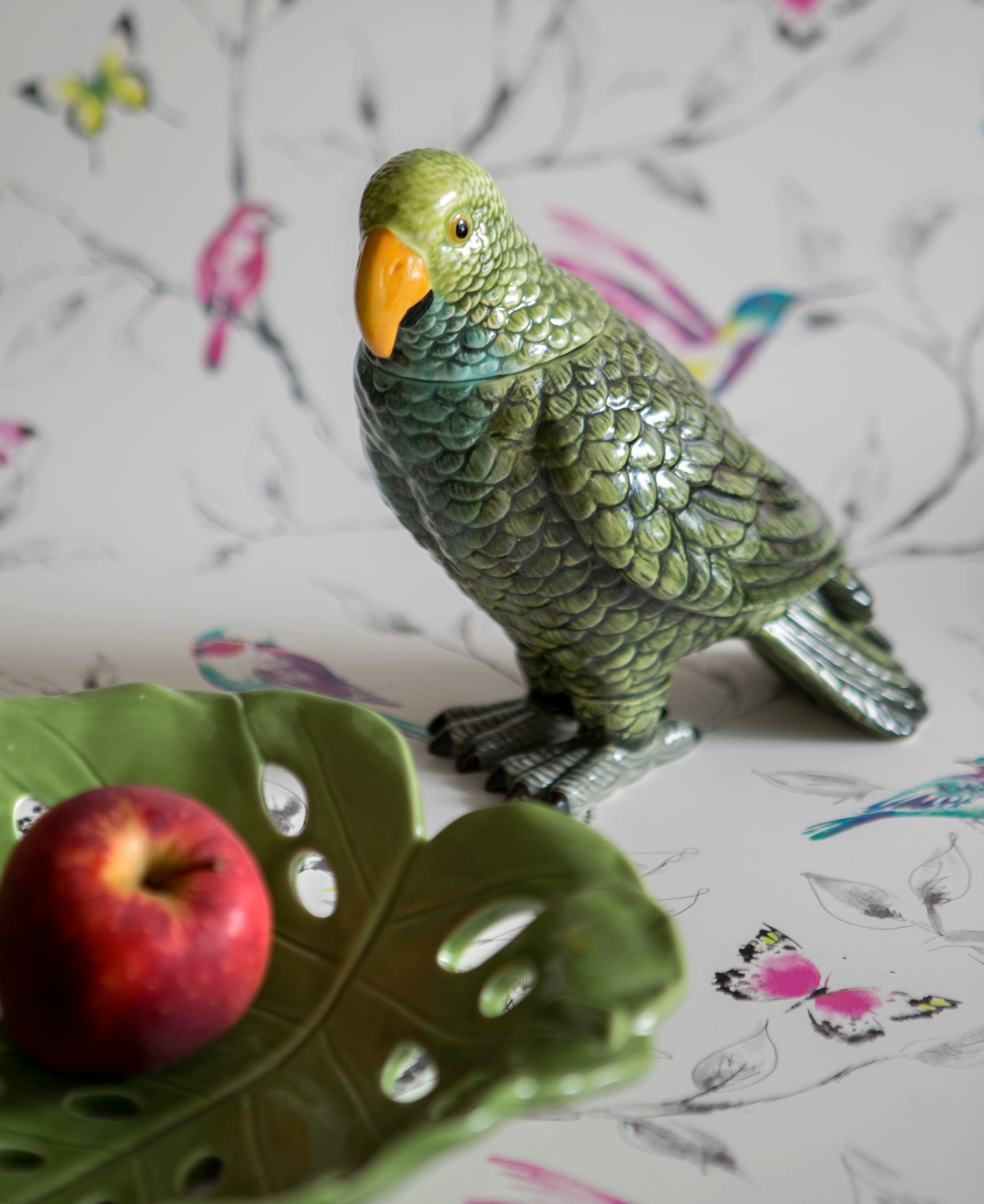 Parrot Ceramic Jar Ceramic bird Jar London Ornaments | The Design Yard