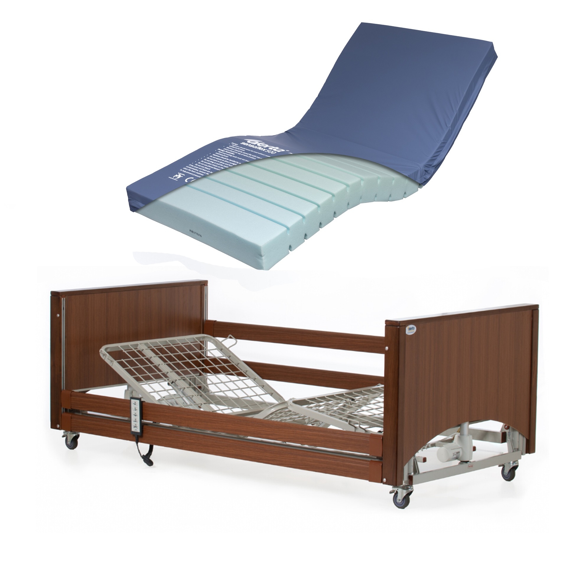 Alerta Lomond Low Bed with Medium Risk Mattress Walnut – Tiacare