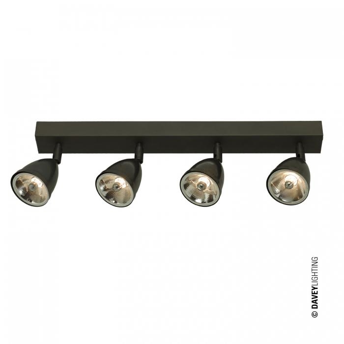 Davey Lighting – Quadruple Spotlight – Weathered Brass – 24 Degree Beam 20 Watt 50 X 515 X 165 X 75 mm