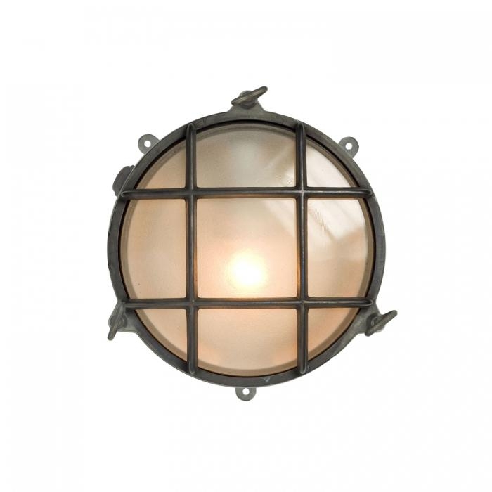 Davey Lighting – 7032 Brass Bulkhead – With External Fixing – Weathered Brass – Frosted Glass 100 X 185 X 210 mm