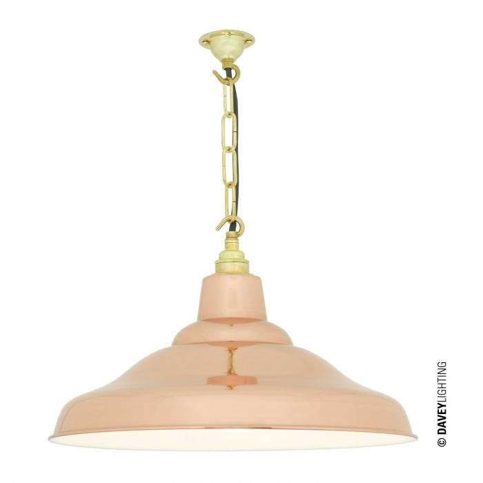 Davey Lighting – School Light – Polished Copper – White Interior 250 X 400 mm