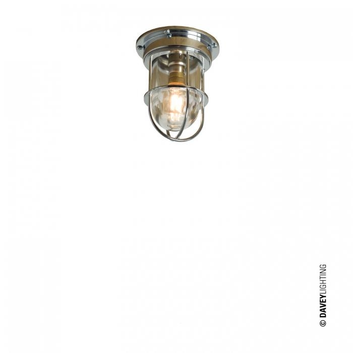 Davey Lighting – Miniature Ship’s Companionway Light & Guard – Chrome – Clear Glass 105 mm