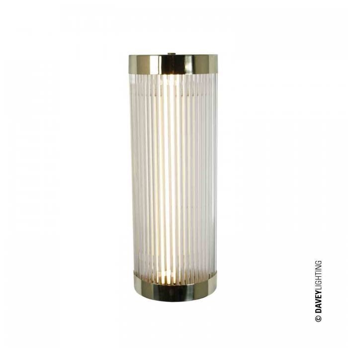 Davey Lighting – Pillar Light Wide – Polished Brass – Clear Glass Rods – Ip44 75 X 150 X 400 mm