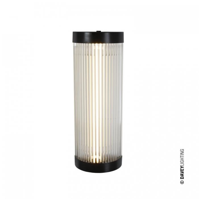 Davey Lighting – Pillar Light Wide – Weathered Brass – Clear Glass Rods – Ip44 75 X 150 X 400 mm