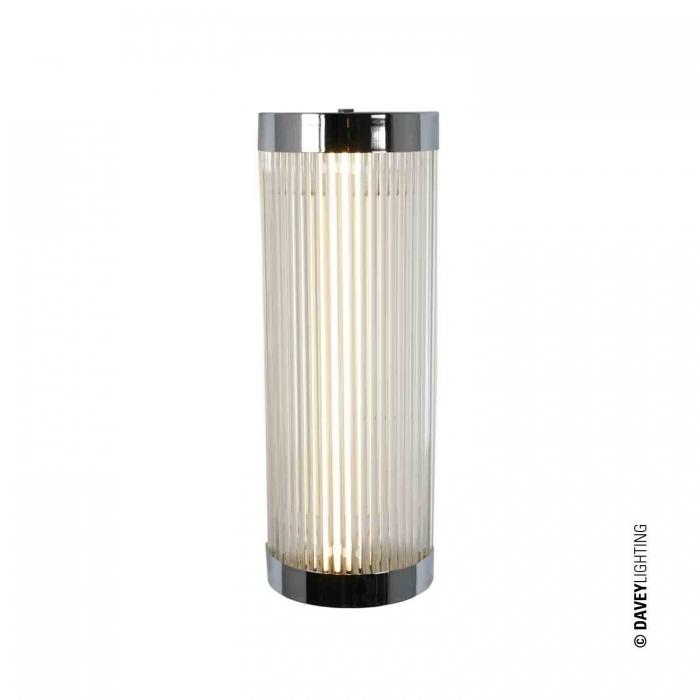 Davey Lighting – Pillar Light Wide – Chrome – Clear Glass Rods – Ip44 75 X 150 X 400 mm