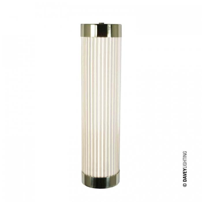 Davey Lighting – Pillar Light Narrow – Polished Brass – Clear Glass Rods – Ip44 90 X 100 X 400 mm