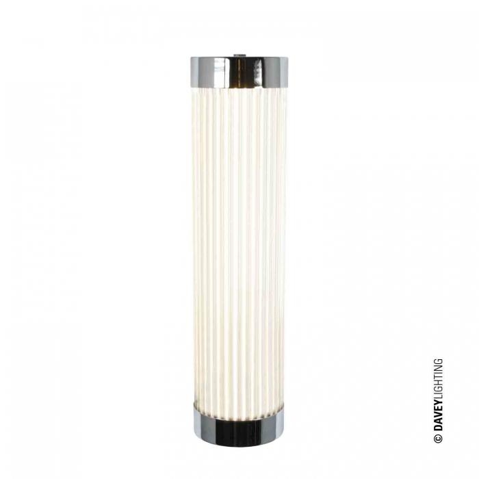 Davey Lighting – Pillar Light Narrow – Chrome – Clear Glass Rods – Ip44 90 X 100 X 400 mm