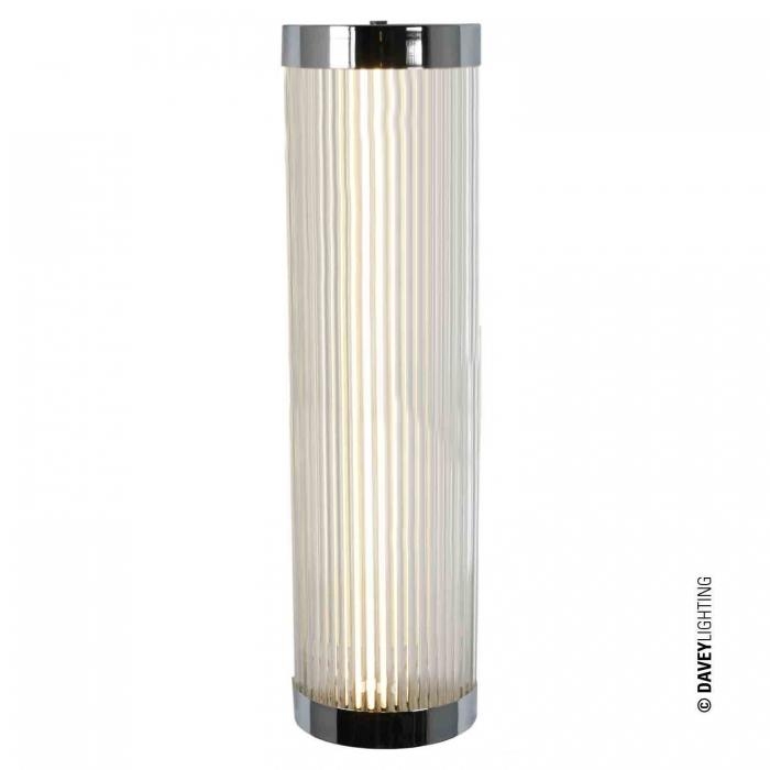 Davey Lighting – Pillar Led Wall Light 60/15Cm – Chrome- H60Cm X W15Cm – Clear Glass Rods – Led 75 X 150 X 600 mm