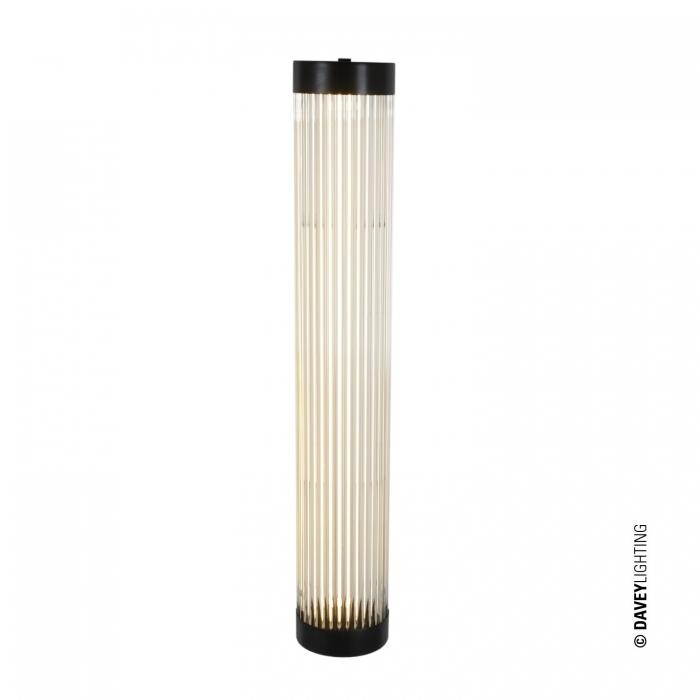 Davey Lighting – Pillar Led Wall Light 60/10Cm – Weathered Brass- H60Cm X W10Cm – Clear Glass Rods – Led 90 X 100 X 600 mm