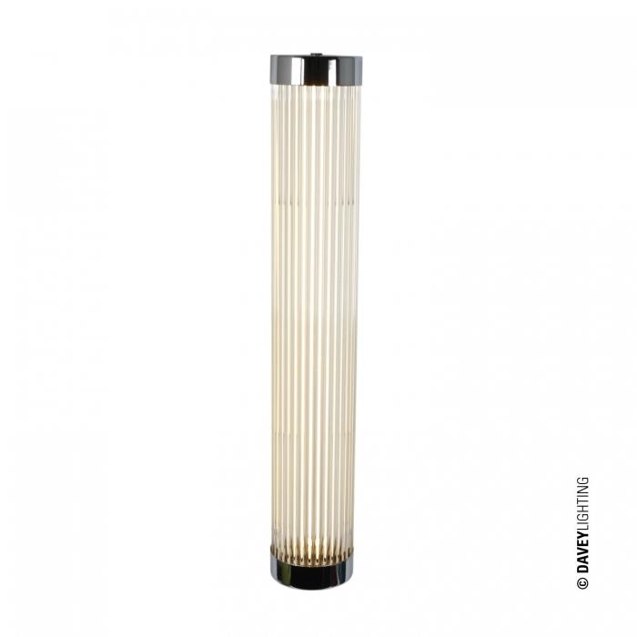 Davey Lighting – Pillar Led Wall Light 60/10Cm – Chrome- H60Cm X W10Cm – Clear Glass Rods – Led 90 X 100 X 600 mm