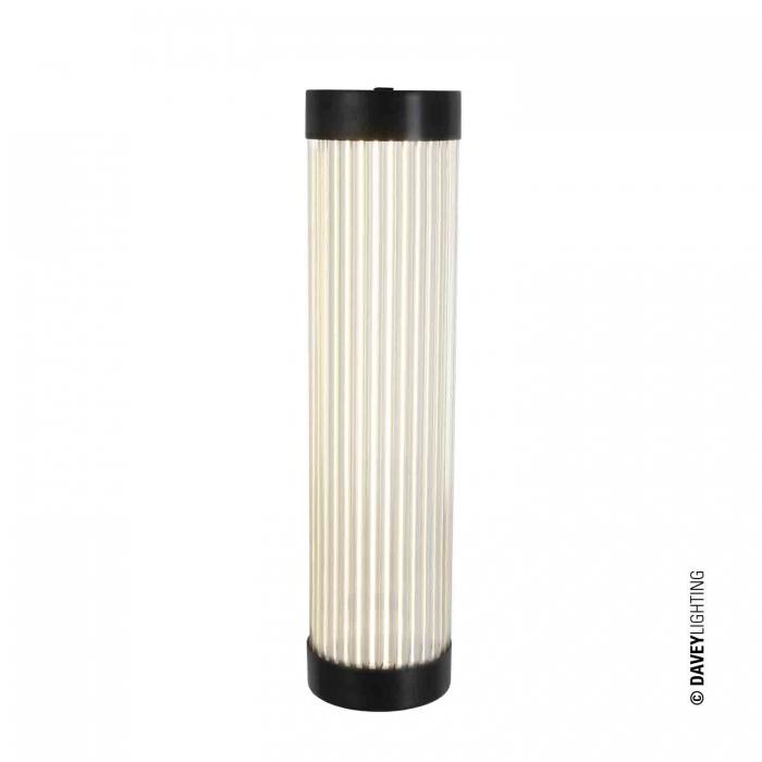 Davey Lighting – Pillar Led Wall Light 40/10Cm – Weathered Brass- H40Cm X W10Cm – Clear Glass Rods – Led 90 X 100 X 400 mm