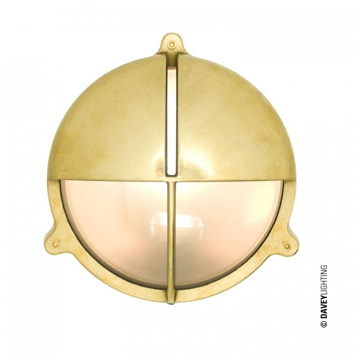 Davey Lighting – Brass Bulkhead – With Eyelid Shield Large – Brass – Frosted Glass 115 X 226 X 226 mm