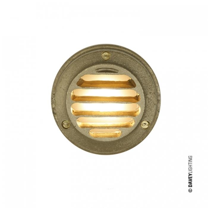 Davey Lighting – Low Voltage Step Or Path Light – With Integral Led Or G4 Capsule Lamp – Brass – Frosted Glass – Led 45 X 100 X 100 mm