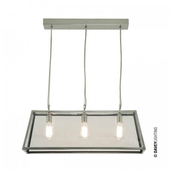 Davey Lighting – Diner – Satin Nickel – Clear Glass 225 X 750 X 255 mm