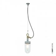 Davey Lighting – Well Glass Pendant – Galvanised Silver – Clear Glass 100 X 100 X 330 mm