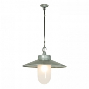 Davey Lighting – Well Glass Pendant – With Visor – Galvanised Silver – Frosted Glass 260 X 310 mm