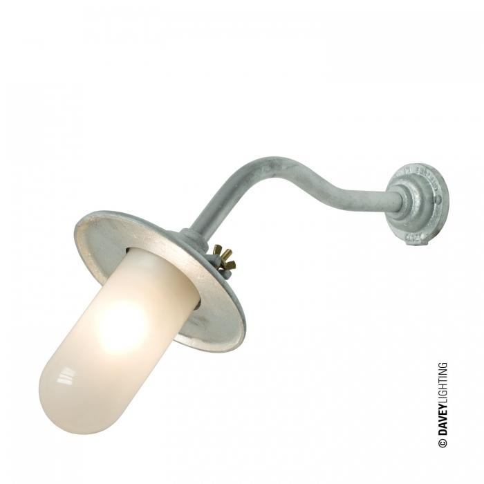 Davey Lighting – Exterior Bracket Light Heavy Cast Reflector – Galvanised Silver – Frosted Glass 425 X  X 250 X 170 mm