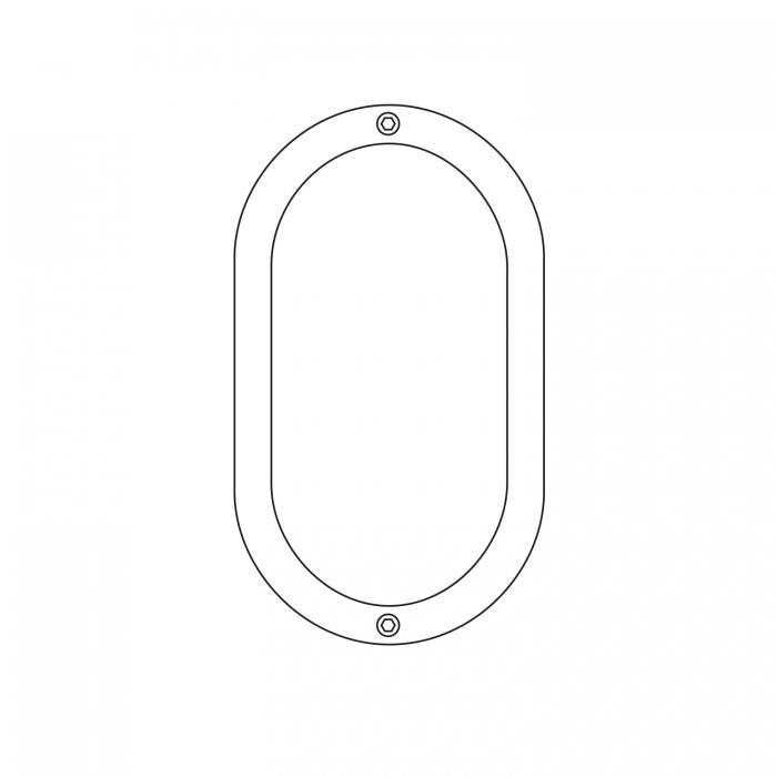 Davey Lighting – Small Exterior Oval Bulkhead Fitting Finish – Brass – Frosted Glass – E27 100 X 200 X 120 mm