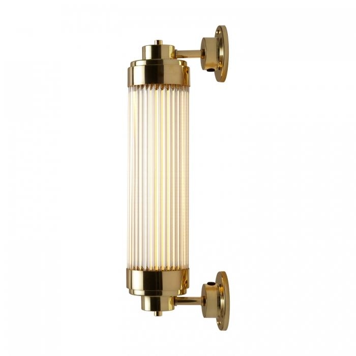 Davey Lighting – Pillar Offset Wall Light Led – Polished Brass – Clear Glass 160 X 100 X 450 mm