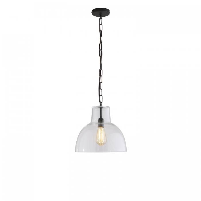 Davey Lighting – Glass York Pendant Size 2 – Clear & Weathered Brass – Clear Glass 290 X 295 mm