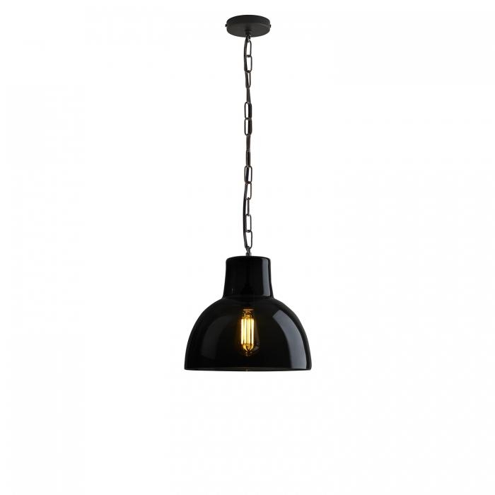 Davey Lighting – Glass York Pendant Size 2 – Anthracite & Weathered Brass – Anthracite Glass 290 X 295 mm
